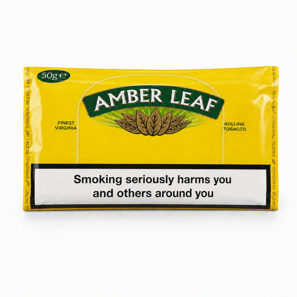 Amber Leaf Yellow Warning Pouch 50g - 50g Pouch